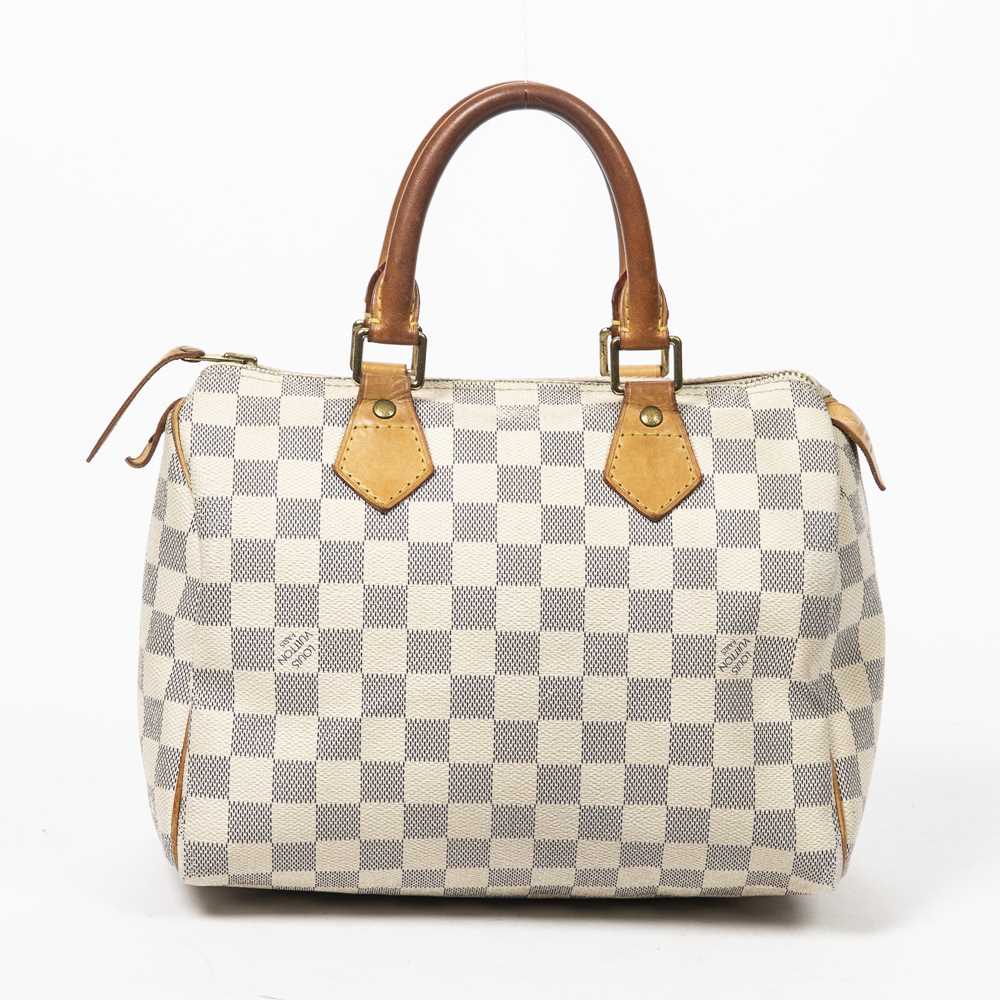 Louis Vuitton LV Hand Bag Speedy 25 White Damier Azur authentic 2019  eBay